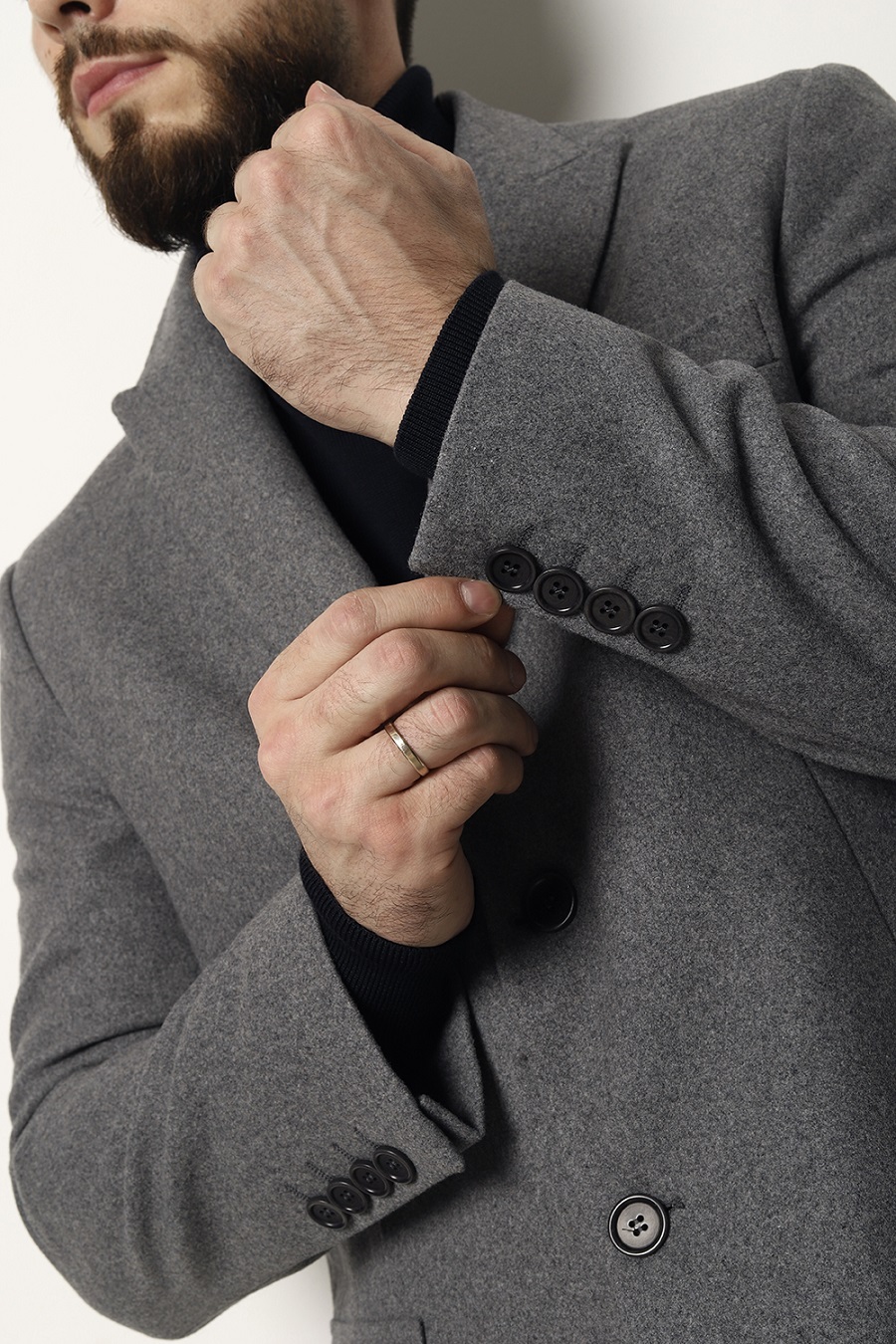 Пальто W-066 СЕРЫЙ