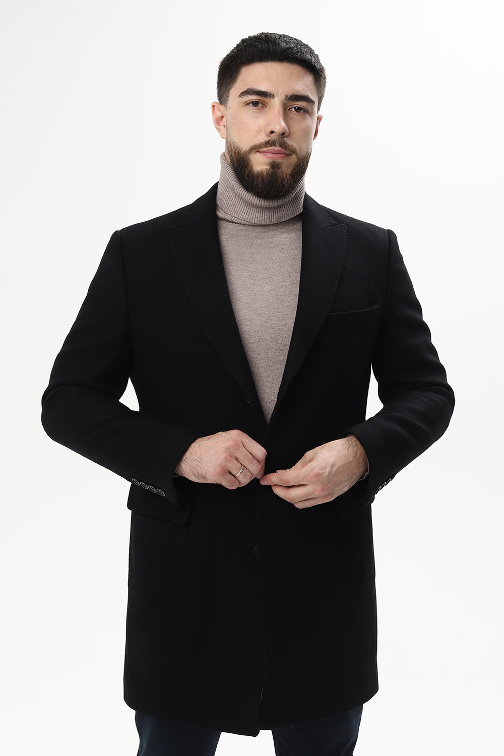 Пальто W-066 ЧЁРНЫЙ